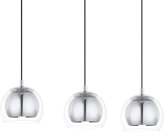 Eglo Pendelleuchte Rocamar in Chrom mit transparentem Glas und E27 Fassung - Bild 1