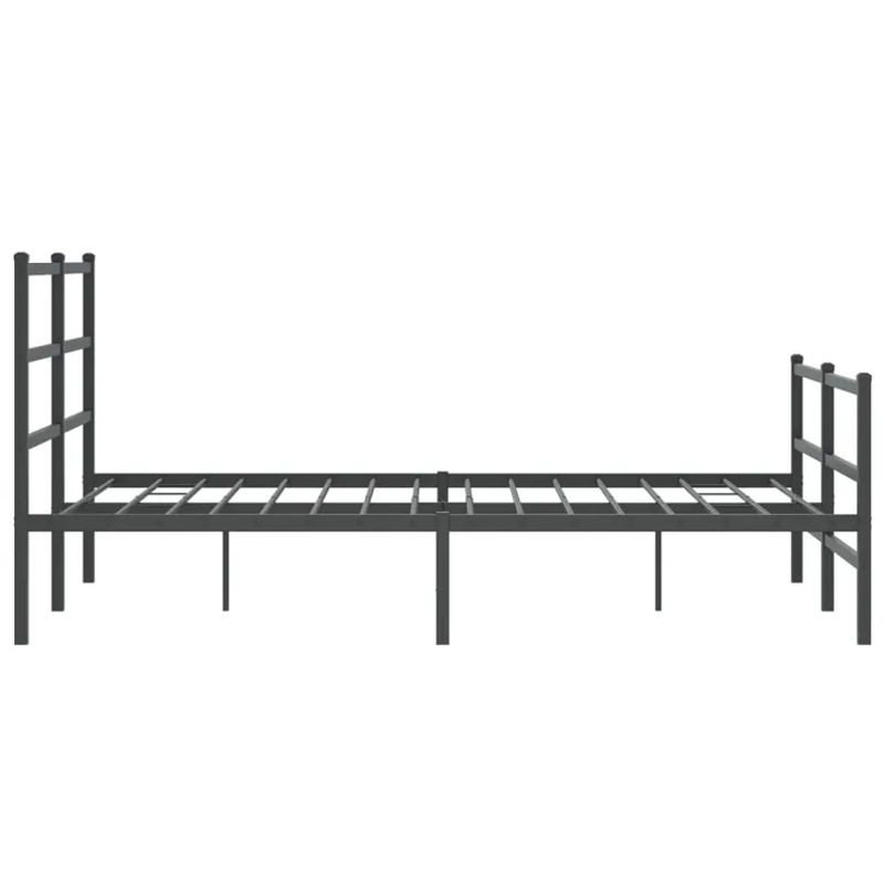 Vidaxl Metallbettgestell mit Kopfteil und Fußteil in Schwarz im Industrial-Stil, B/T/H: 135 x 190 cm - Bild 2