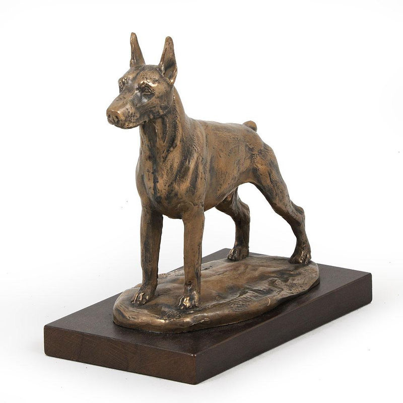 Hundestatue Dobermann Pinscher von Art-Dog in Braun als dekorative Figur für dein Büro oder als Trophäe - Bild 2
