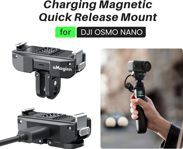 DJI Magnetischer Schnellwechsel-Adapter mit Dual-Klauen-Schnittstelle in Schwarz für OSMO Nano Zubehör - Bild 1