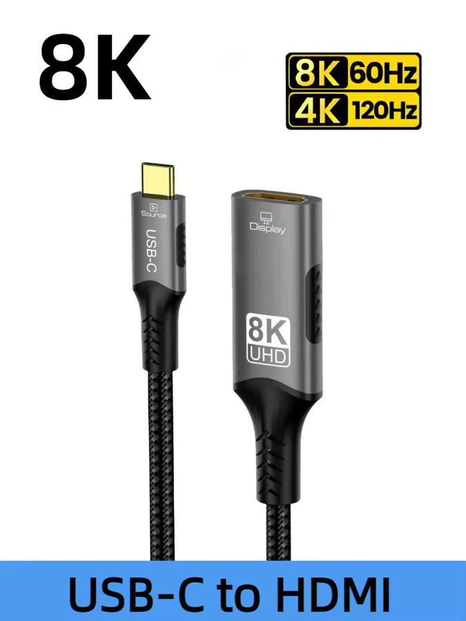 FDBOY USB-C auf HDMI Adapter für 8K@60Hz und 4K@120Hz Konverterkabel für Laptop, Tablet und MacBook - Bild 7