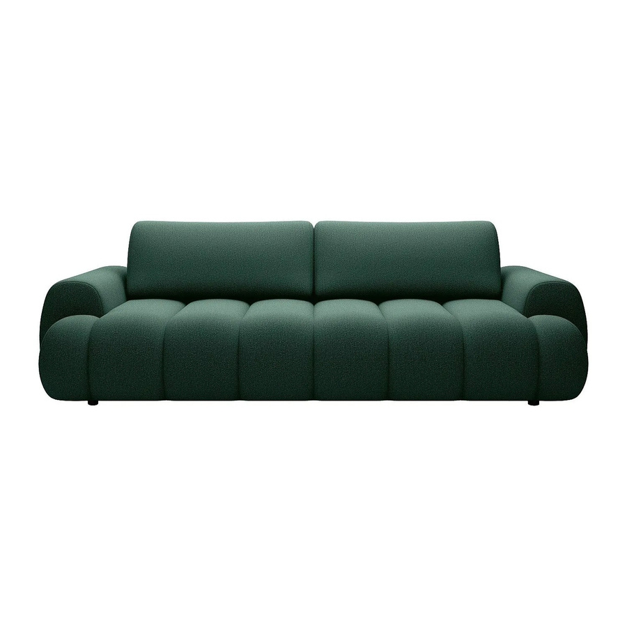Vente-unique Schlafsofa Fridora in Tannengrün mit Stoffbezug und Schlaffunktion, Breite: 263 cm - Bild 2