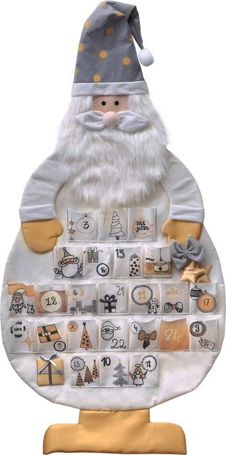Adventskalender Weihnachtsmann XXL von MyHome HELU in Weiß und Multicolour aus Textil zum Aufhängen - Bild 1