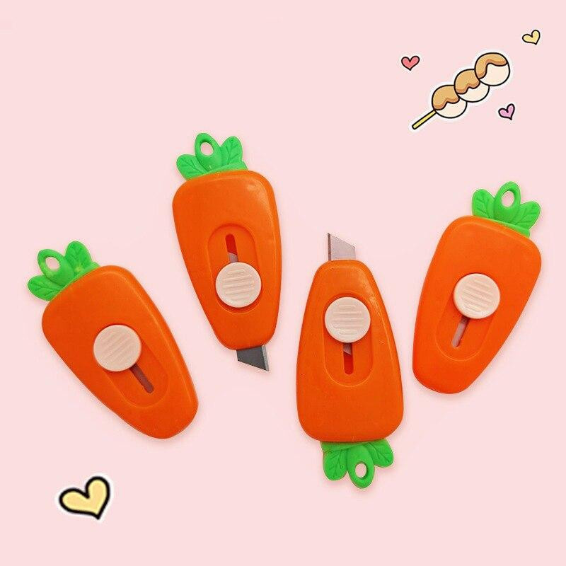 Yiran Toy Mini Cartoon Karotten Brieföffner und Utility Cutter im 6er Set, Orange - Bild 2