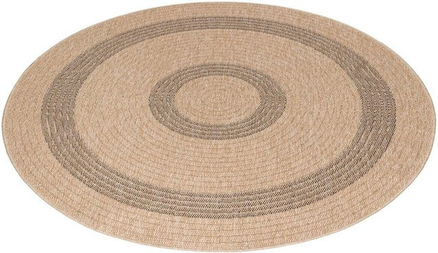 Ayyildiz Teppich COMILLA rund in Schwarz mit Sisal-Optik Durchmesser: 160 cm - Bild 1