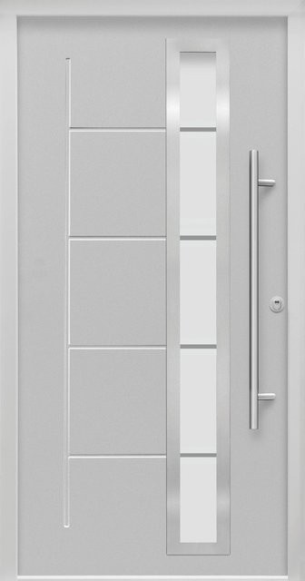 Splendoor Sicherheits-Haustür ThermoSpace Prime Paris RC2 Komfort in Grau mit Glaseinsatz, B/H: 100 x 210 cm, Rechtsöffnung - Bild 1