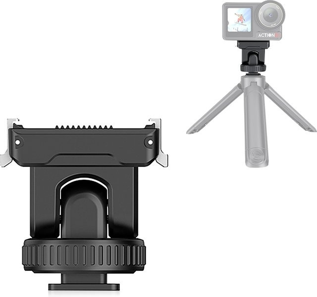 PULUZ Cold Shoe Gimbal Quick Release Basis Adapter für DJI Osmo Action 5 Pro, 4 und 3 in Schwarz - Bild 1