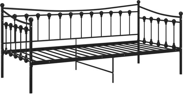 vidaXL Schlafsofa Bettgestell aus Metall in Schwarz, B/T/H: 90 x 200 x 76,7 x 91,5 x 206 cm - Bild 1