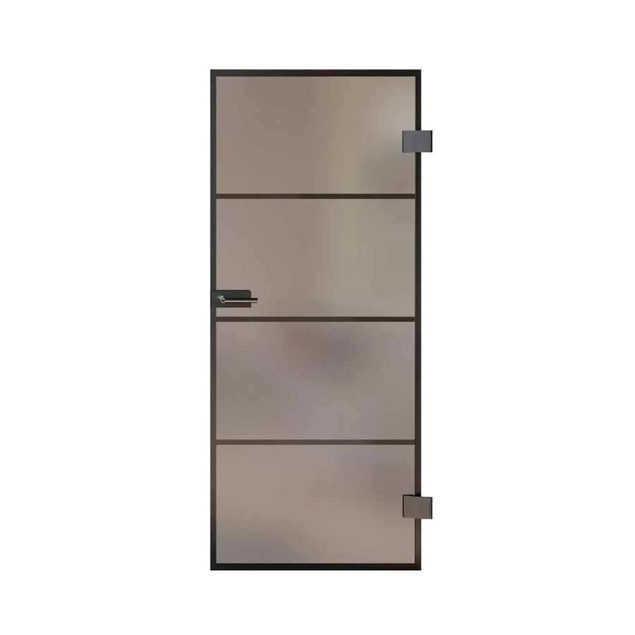 Skyscope Portal Drehtür-Set Slimwork Typ 9 mit satiniertem Glas, Farbe Schwarz, B/H: 70,9 x 209,7 cm, DIN Rechtsausführung - Bild 2