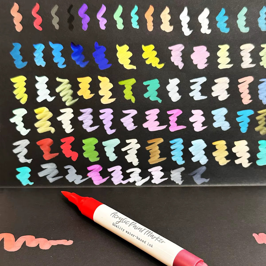 36er Set Zweifarbige Acryl-Pigmentmarkierungsstifte mit Pinselspitze in Multicolour für Kalligraphie und Illustration - Bild 3