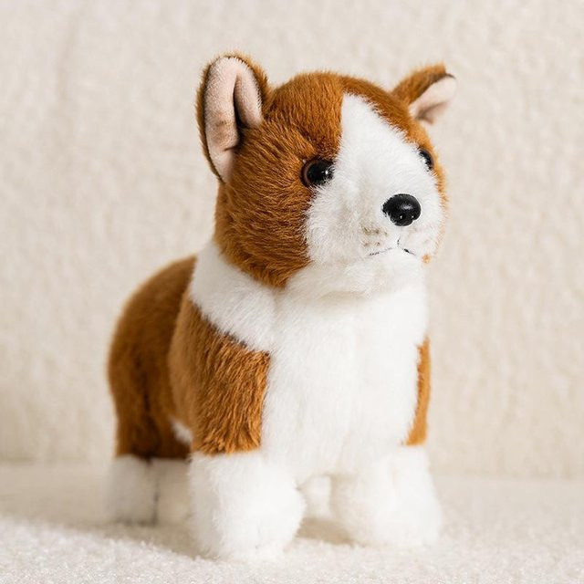 Corgi-Puppe, Plüschtier, Welpenhund-Puppe, Braun, Bunt / Mehrfarbig - Bild 1