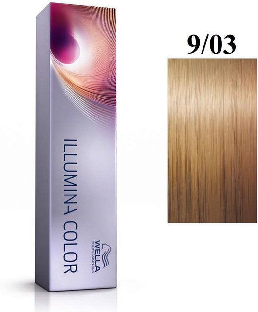 Wella Professionals Illumina Color Permanente Haarfarbe, 9/03 Helles Naturblond Gold, 60 ml - Bild 1
