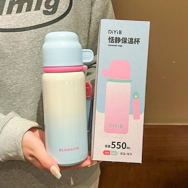 Yiran Furniture Thermobecher aus Edelstahl mit Deckel für unterwegs, 550 ml, verschiedene Farben - Bild 1