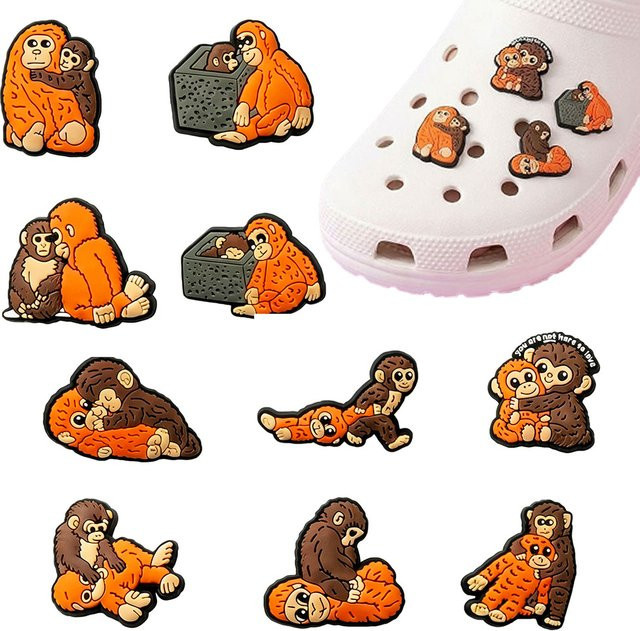 Potdemiel Schuhzubehör Cartoon Punch Monkey Serie, 10er-Packung - Bild 1