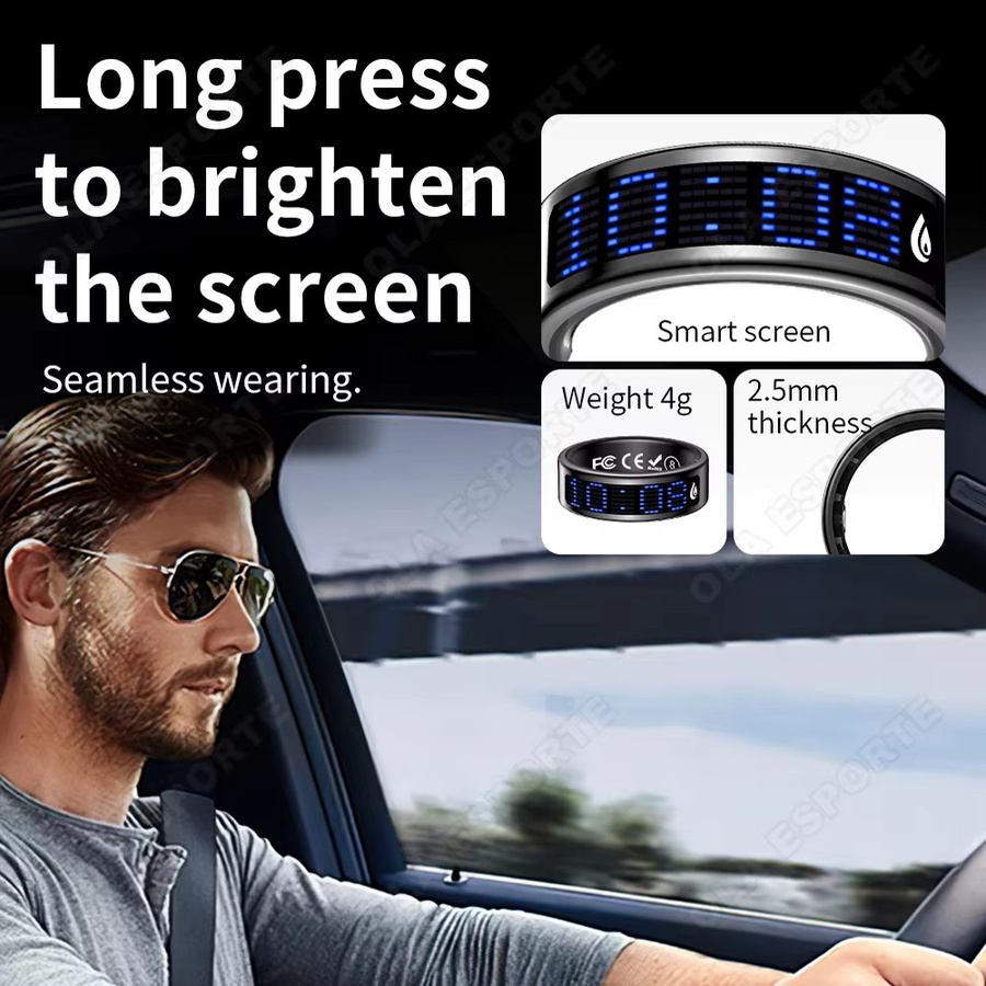Ola Esporte Smart Ring Gold mit Herzfrequenz-, Schlaf- und Blutsauerstoffüberwachung sowie 5ATM Wasserdichtigkeit für Männer und Frauen - Bild 4