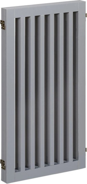 Relaxdays Treppenschutzgitter aus MDF in Grau, verstellbar und zusammenklappbar, B/H/T: 154 x 92 x 30 cm - Bild 1