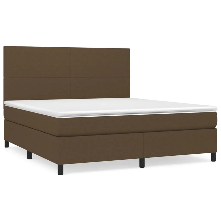 vidaXL Boxspringbett mit Matratze Dunkelbraun B/T/H: 160 x 200 x 203 cm - Bild 2