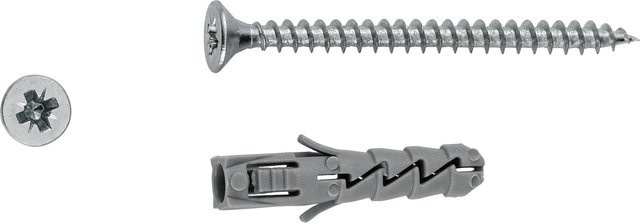 LUX-TOOLS Spreizdübel mit Schrauben aus Nylon in Silber, 14 Stück, Durchmesser: 6 mm, Länge: 30 mm - Bild 1