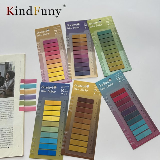 KindFuny Transparente Haftnotizen in Multicolour, 200 Blatt selbstklebende Notizblock-Lesezeichen und Index-Tabs - Bild 1
