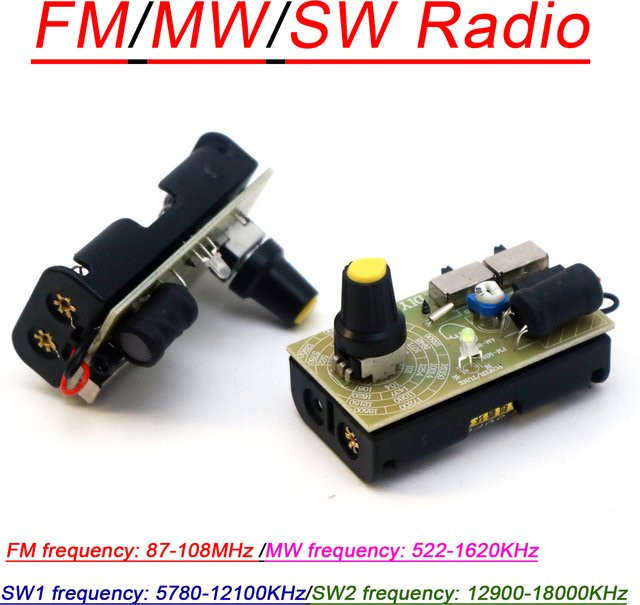 Tragbares Dykbcells Vollbandradio in Schwarz mit FM, MW und SW Empfang - Bild 1