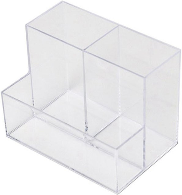 TOMTOP JMS Acryl Bleistifthalter Organizer in Transparent und Weiß mit mehreren Fächern für deinen Schreibtisch - Bild 1