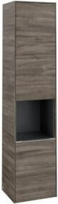 V&B Hochschrank Subway 3.0 mit Glastüren und offenem Fach in Alu glänzend, B/T/H: 40 x 36,2 x 171 cm - Bild 1