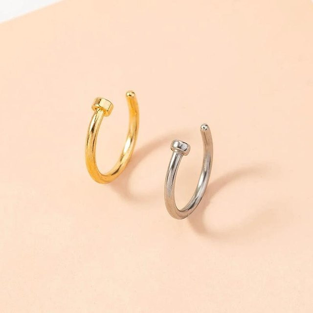 Nasenstecker Edelstahl, Gold, Damen - Bild 1