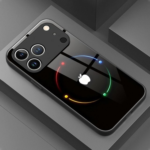 Bunte Halo-Telefonhülle aus gehärtetem Glas für Apple iPhone Pro Max, Air, Plus, XR, XS, X - Bild 1