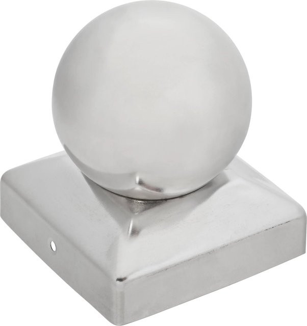 Pfostenkappe GAH Alberts Quadratisch mit Kugel aus Edelstahl in Silber, B/B: 9,1 x 9,1 cm - Bild 1