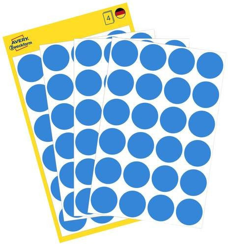 Avery Zweckform Markierungspunkte 3005 Blau Ø 18 mm 96 Stück Permanent haftend aus Papier - Bild 1