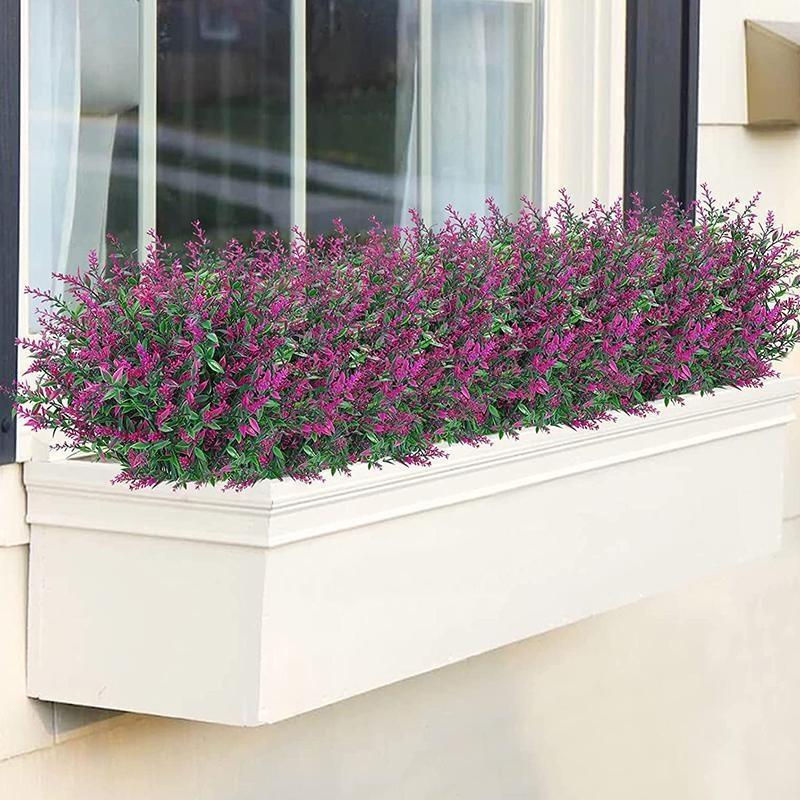 8 Bündel künstlicher Lavendel in Lila von yuyongzhi, wetterfeste Kunstblumen für Garten und Veranda, Höhe: 35 cm - Bild 6