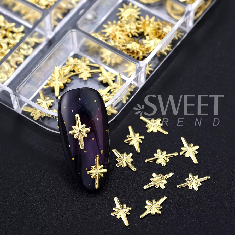 SWEET TREND Nagelkunst-Charms, Gold, Metallic, Unisex - Bild 6