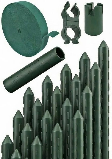 TTL GARDEN Rankstäbe Set Grün, 20er Set, Stahlkern mit Kunststoffbeschichtung, Höhe: 240 cm, Durchmesser: 11 mm, Rankhilfe für Garten und Gewächshaus - Bild 1