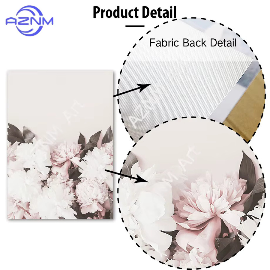 Potdemiel Minimalistische Blumen-Wandposter in Pink mit botanischen Pfingstrosen-Motiven - Bild 2