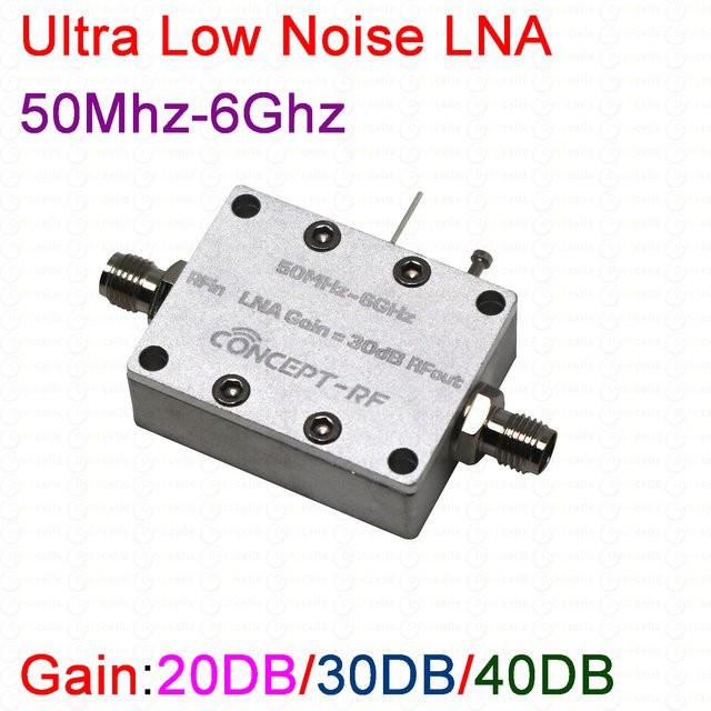 Dykbcells Ultra-Rauscharmer LNA-Verstärker 50MHz-6GHz für AM FM MW SDR-Radio in Silber - Bild 1