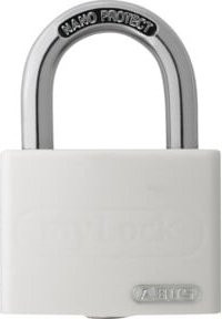 ABUS Zylindervorhangsschloss T65AL/40 in Weiß mit Aluminium-Verschluss, Breite: 43 mm - Bild 1