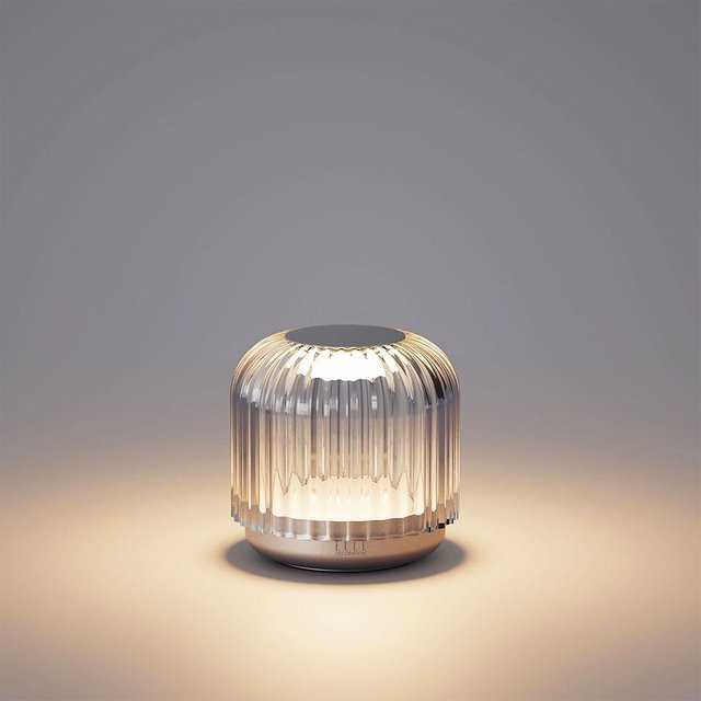 ELLE Decoration Grenelle LED-Akkuleuchte in Silber mit Glas und Dimmer-Funktion - Bild 1
