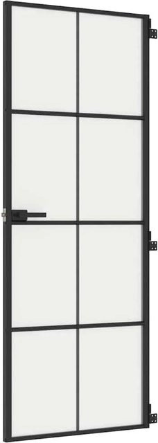 vidaXL Innentür modern in Schwarz aus Hartglas und Aluminium B/H: 76 x 201,5 cm - Bild 1