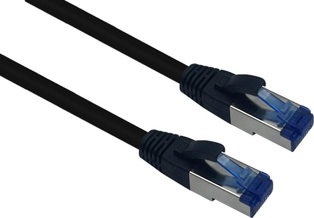 Helos Patch-Kabel CAT 6a SFTP RJ-45 (M) auf RJ-45 (M) für Außenbereich, Schwarz, 50 m - Bild 1