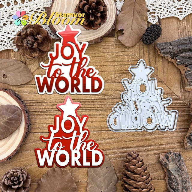 Joy to the World Metall-Stanzformen für Scrapbooking und dekorative Prägung in Silber - Bild 1