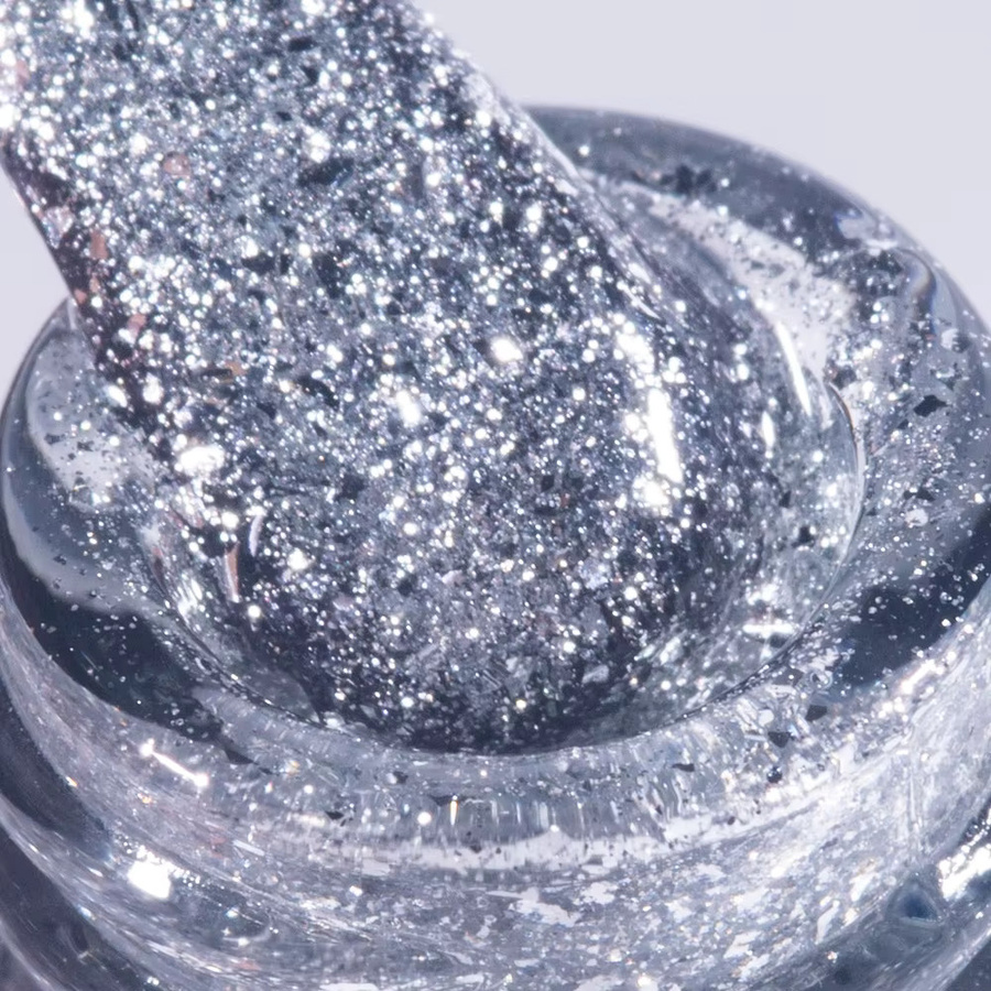 KODIES GEL Top Coat Platinum Silver Glitter, 15 ml, Glänzend - Bild 2