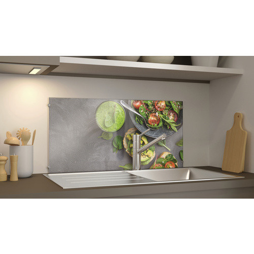 NOVADOORS Glasboard Fresh Avocado in mehrfarbig mit abstraktem Design aus Glas - Bild 1