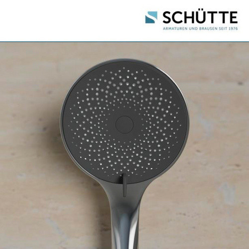Schütte Handbrause Capri in Chrom und Anthrazit mit Regen- und Massagefunktion, rund, Durchmesser: 13,0 cm - Bild 3