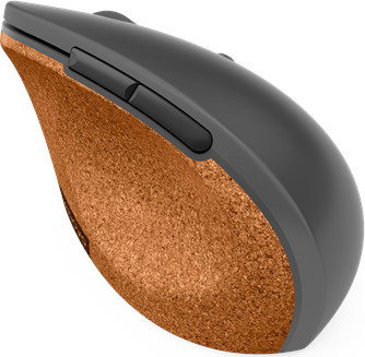 Lenovo Go kabellose ergonomische Maus mit Naturkork in Storm Gray, 6 Tasten, 2.4 GHz mit USB-Empfänger - Bild 1