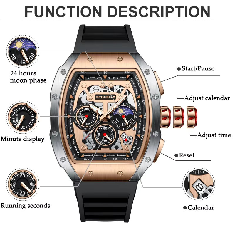 Foxbox Chronograph, Quarzuhr, Silber, Herren - Bild 2