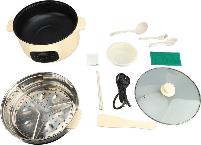 Aimo Elektrischer Topf in Khaki mit Antihaftbeschichtung, Temperaturregelung und Smart-Reservierungsfunktion, Durchmesser: 26 cm - Bild 1