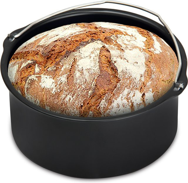 Monzana Brotbackform für Heißluftfritteusen, rund, Schwarz, 1,2 Liter - Bild 1