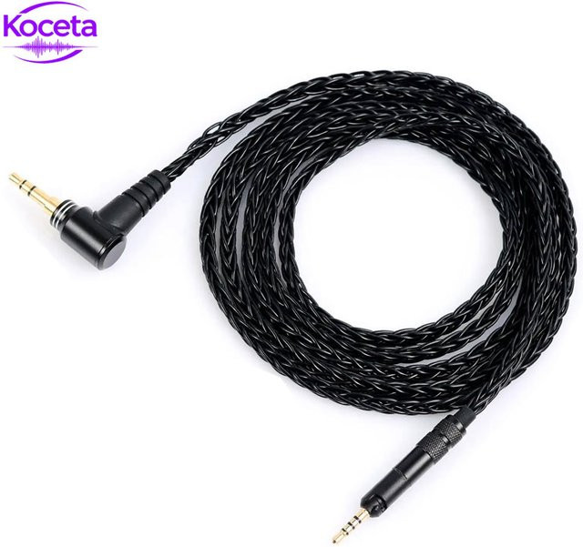 Koceta Ersatz-Headset-Kabel aus versilbertem Kupfer mit 3,5 mm und 4,4 mm Jack für Sennheiser HD598 HD560S HD558 HD518 HD599 sowie M50x M40x M70x M60x in Schwarz - Bild 1