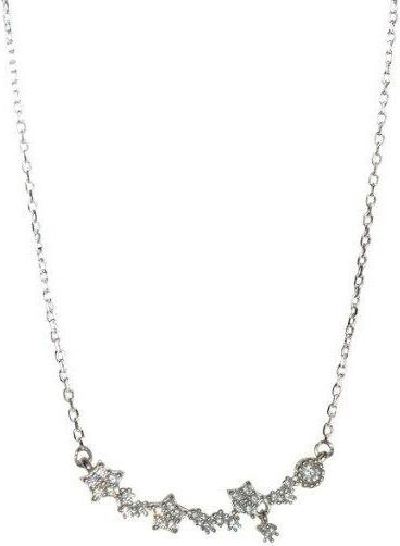 Flash Diamond Smile Flower Halskette, 925 Silber, Zirkonia, Damen, 40cm - Bild 1