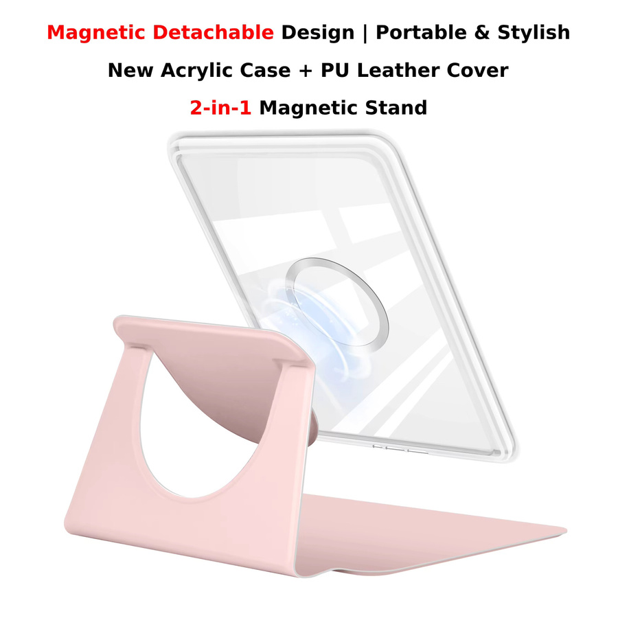 Moboons 2-in-1 Schutzhülle für Kindle 8. Generation mit magnetisch abnehmbarer 360 Grad rotierender Standabdeckung und Displayschutzfolie in Pink - Bild 3